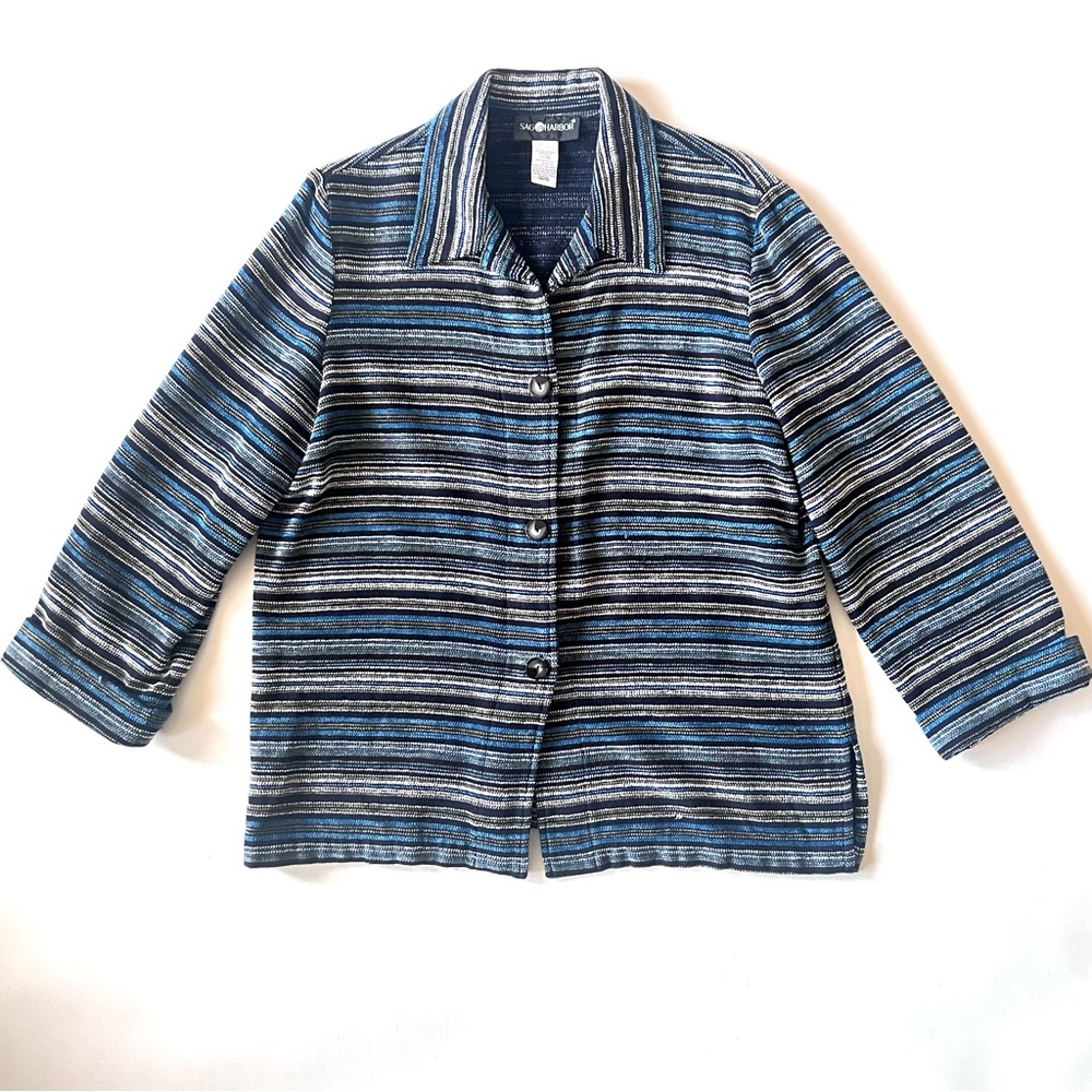 Sag Harbor Navy and White Striped Jacket